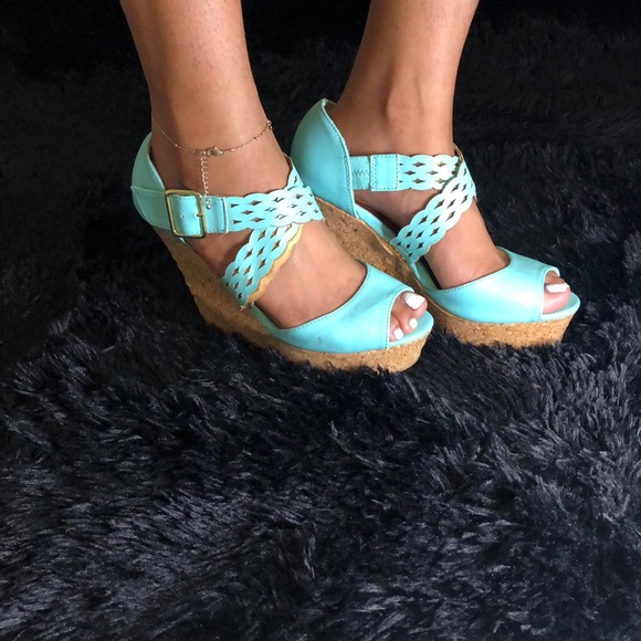 Teal Summer Sandals - Picture 2 of 3